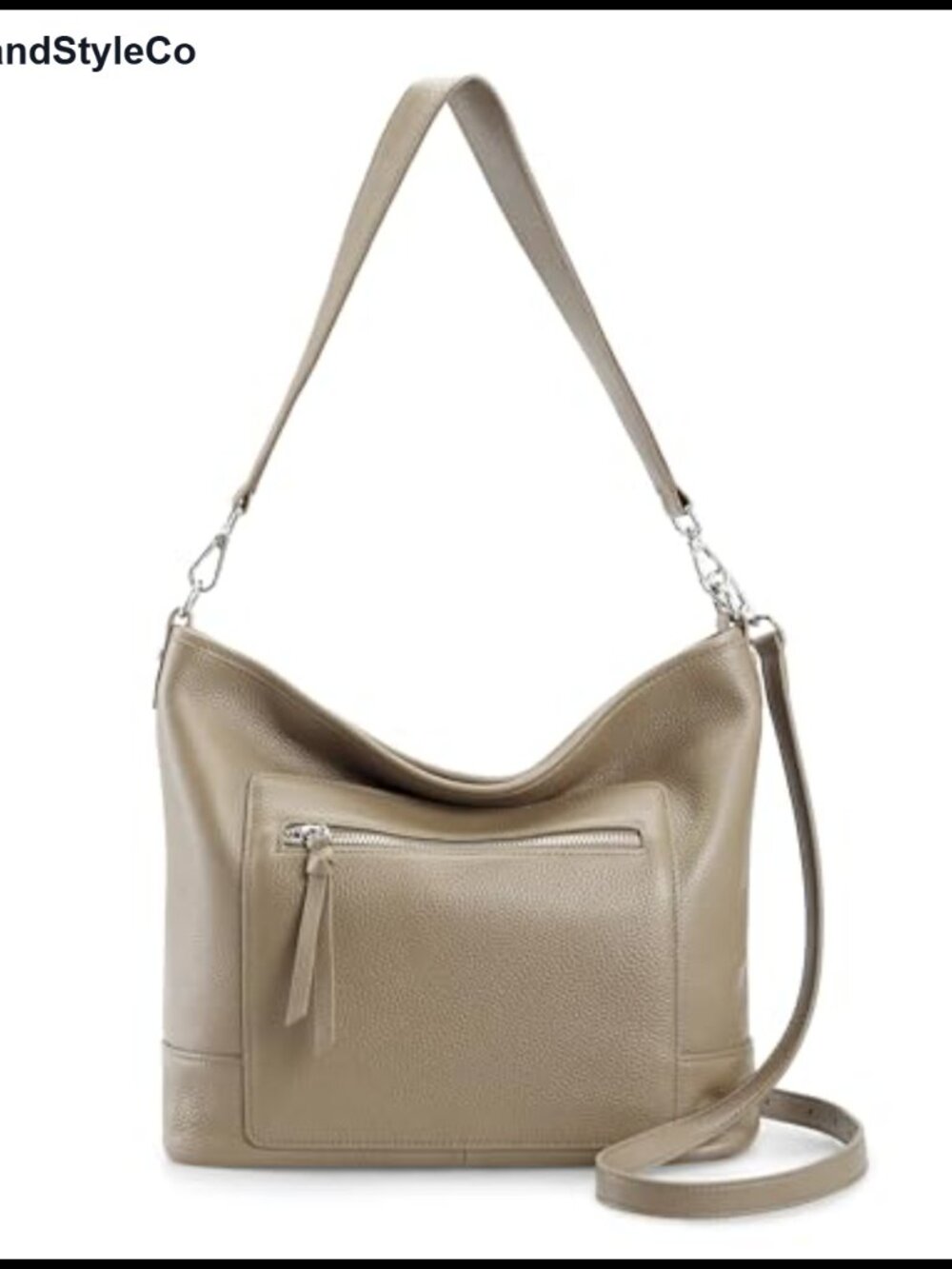 Genuine Leather Crossbody Hobo Purse for Women Soft Lightweight Handbags with 2